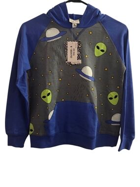 Oliver Blue & Gray Alien Graphic Hoodie